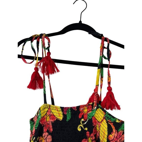 ModaPosa Women's Maxi Length Smocked Bodice Tropical Floral Tiered Dress Size M - Picture 2 of 12